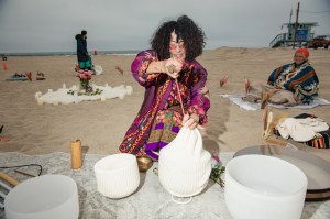 Barbara Kramer at the Sacred Woman Collective sunset circle in Santa Monica, California.