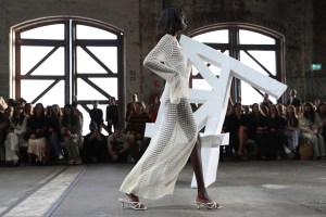 SYDNEY, AUSTRALIA - MAY 19: A model walks the runway in a design by Cameron Hill during the Next Gen runway show during Afterpay Australian Fashion Week 2023 at Carriageworks on May 19, 2023 in Sydney, Australia. (Photo by Mackenzie Sweetnam/Getty Images for AAFW)
