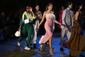 SYDNEY, AUSTRALIA - MAY 19: Models walk the runway during the We Wear Australian x Afterpay - Runway show during Afterpay Australian Fashion Week 2023 at Carriageworks on May 19, 2023 in Sydney, Australia. (Photo by James Gourley/Getty Images for AAFW)
