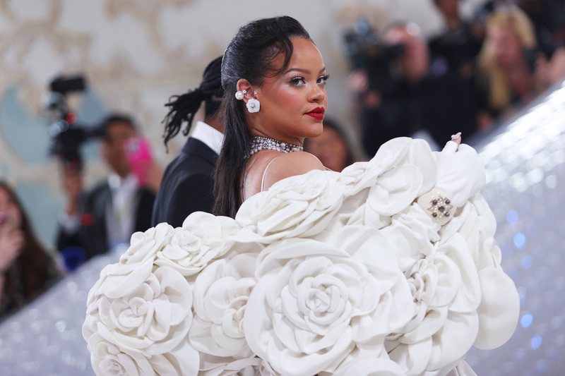 Rihanna at the 2023 Met Gala: Karl Lagerfeld: A Line of Beauty held at the Metropolitan Museum of Art on May 1, 2023 in New York, New York.