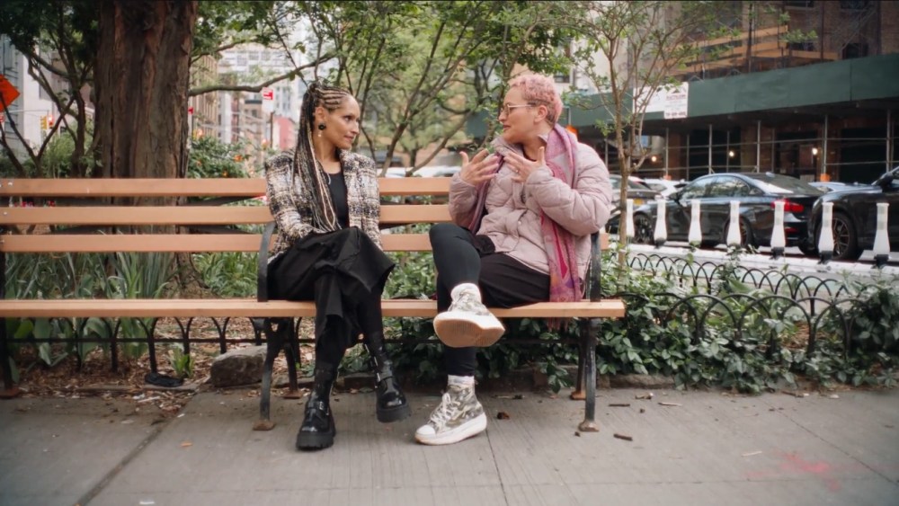 Racquel Chevremont and Wanda Raimundi-Ortiz in a video still.
