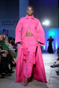 NEW YORK, NEW YORK - MAY 10: A model walks the runway for Katelyn De Levente Raphael during 2023 FIT Future of Fashion presented by Macy's at The Fashion Institute of Technology on May 10, 2023 in New York City. (Photo by Bennett Raglin/Getty Images for FIT)