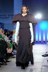 NEW YORK, NEW YORK - MAY 10: A model walks the runway for Lancy Zhang during 2023 FIT Future of Fashion presented by Macy's at The Fashion Institute of Technology on May 10, 2023 in New York City. (Photo by Bennett Raglin/Getty Images for FIT)