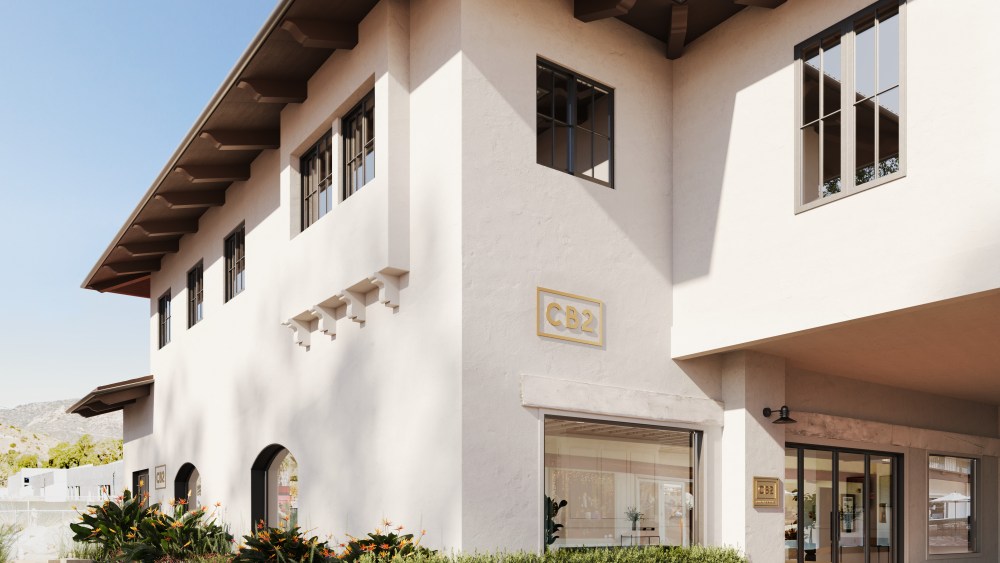 The exterior of the new CB2 Design Studio at the Malibu Country Mart.