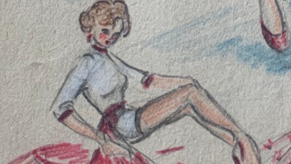 Julia on TikTok as @boringbb has gone viral for creating her grandmother's fashion sketches