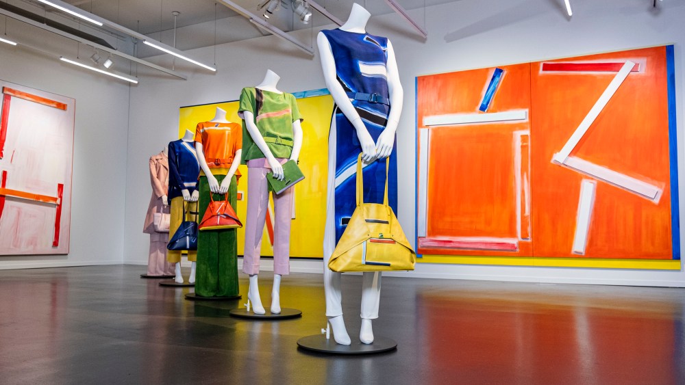 Akris exhibition in Zurich,  with Imi Knoebel artworks.