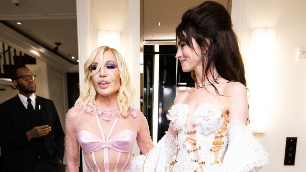 Donatella Versace and Anne Hathaway