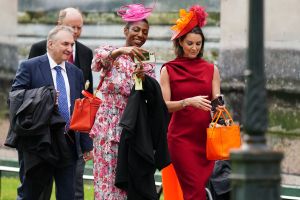 Guests arrive at Westminster Abbey in central London on May 6, 2023, ahead of the coronations of Britain's King Charles III and Britain's Camilla, Queen Consort. - The set-piece coronation is the first in Britain in 70 years, and only the second in history to be televised. Charles will be the 40th reigning monarch to be crowned at the central London church since King William I in 1066. Outside the UK, he is also king of 14 other Commonwealth countries, including Australia, Canada and New Zealand. Camilla, his second wife, will be crowned queen alongside him, and be known as Queen Camilla after the ceremony. (Photo by Jane Barlow / POOL / AFP) (Photo by JANE BARLOW/POOL/AFP via Getty Images)