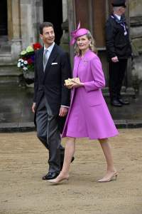 Sophie, Hereditary Princess of Liechtenstein and Alois, Hereditary Prince of Liechtenstein arrive at Westminster Abbey in central London on May 6, 2023, ahead of the coronations of Britain's King Charles III and Britain's Camilla, Queen Consort. - The set-piece coronation is the first in Britain in 70 years, and only the second in history to be televised. Charles will be the 40th reigning monarch to be crowned at the central London church since King William I in 1066. Outside the UK, he is also king of 14 other Commonwealth countries, including Australia, Canada and New Zealand. Camilla, his second wife, will be crowned queen alongside him, and be known as Queen Camilla after the ceremony. (Photo by TOBY MELVILLE / POOL / AFP) (Photo by TOBY MELVILLE/POOL/AFP via Getty Images)