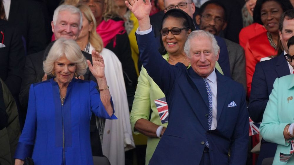 Camilla, Queen Consort and King Charles III at the Coronation Concert on May 7 in Windsor, England.
