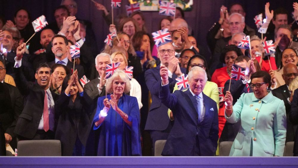 Queen Camilla and King Charles III at the Coronation Concert on May 7 in Windsor, England.