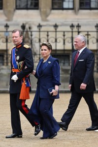 LONDON, ENGLAND - MAY 06: (L-R) Grand Duke Henri of Luxembourg, Grand Duchess Maria Teresa and Abdullah II of Jordan attend the Coronation of King Charles III and Queen Camilla on May 06, 2023 in London, England. The Coronation of Charles III and his wife, Camilla, as King and Queen of the United Kingdom of Great Britain and Northern Ireland, and the other Commonwealth realms takes place at Westminster Abbey today. Charles acceded to the throne on 8 September 2022, upon the death of his mother, Elizabeth II. (Photo by Jeff Spicer/Getty Images)