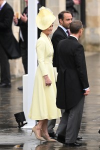 LONDON, ENGLAND - MAY 06: Pippa Middleton departs the Coronation of King Charles III and Queen Camilla on May 06, 2023 in London, England. The Coronation of Charles III and his wife, Camilla, as King and Queen of the United Kingdom of Great Britain and Northern Ireland, and the other Commonwealth realms takes place at Westminster Abbey today. Charles acceded to the throne on 8 September 2022, upon the death of his mother, Elizabeth II. (Photo by Jeff Spicer/Getty Images)