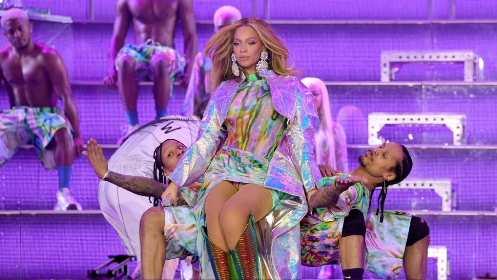 Beyoncé onstage during opening night of the "Renaissance" world tour on May 9 in Stockholm, Sweden.