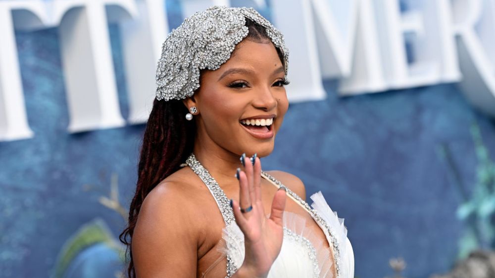 Halle Bailey at the Disney's "The Little Mermaid" U.K. premiere May 15 in London.