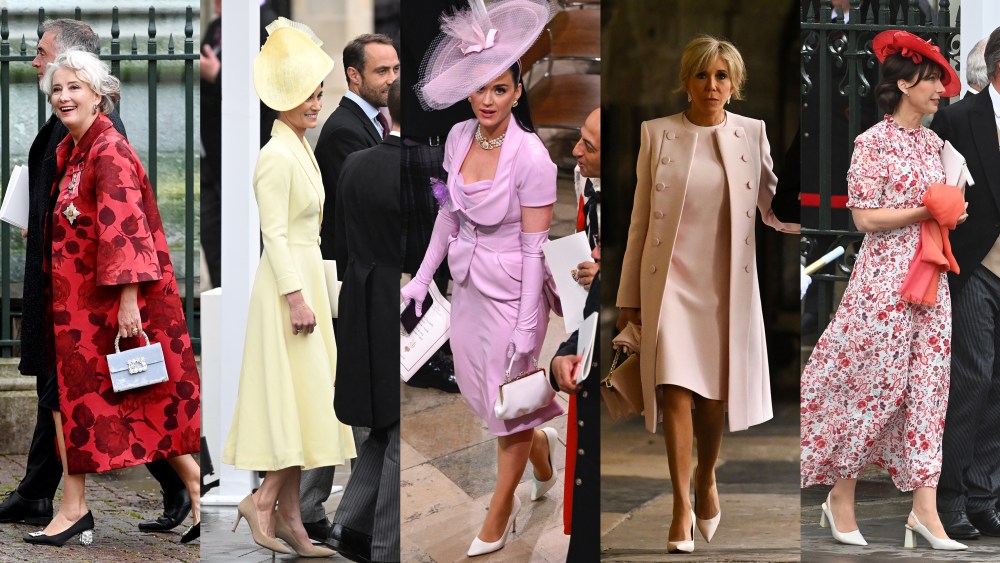Emma Thompson, Pippa Middleton, Katy Perry, Brigitte Macron, Samantha Cameron attend King Charles III coronation.