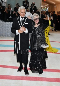 Baz Luhrmann and Catherine Martin at the 2023 Met Gala: Karl Lagerfeld: A Line of Beauty held at the Metropolitan Museum of Art on May 1, 2023 in New York, New York.