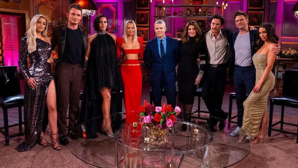 Lala Kent, James Kennedy, Katie Maloney, Ariana Madix, Andy Cohen, Lisa Vanderpump, Tom Sandoval, Tom Schwartz and Scheana Shay.