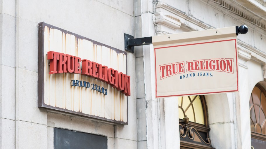 True Religion retail store sign in Philadelphia, PA