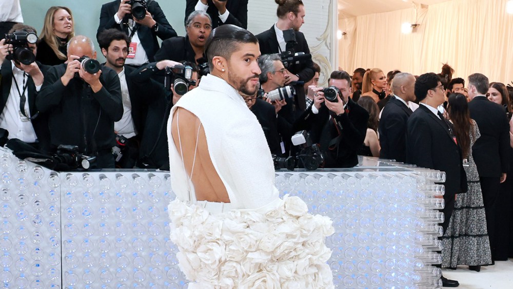 NEW YORK, NEW YORK - MAY 01: Bad Bunny attends The 2023 Met Gala Celebrating "Karl Lagerfeld: A Line Of Beauty" at The Metropolitan Museum of Art on May 01, 2023 in New York City. (Photo by Theo Wargo/Getty Images for Karl Lagerfeld)