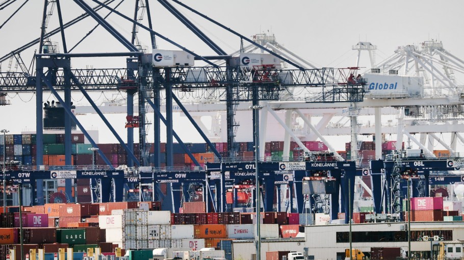 China represented 36.8 percent of total U.S. container imports in April, a 5.2-percentage-point jump from March, according to Descartes Datamyne.