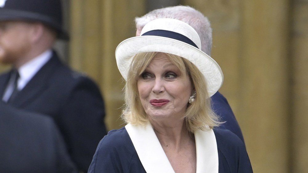 LONDON, ENGLAND - MAY 06: absolutely fabulous star Dame Joanna Lumley arrives at Westminster Abbey ahead of the Coronation of King Charles III and Queen Camilla on May 06, 2023 in London, England. The Coronation of Charles III and his wife, Camilla, as King and Queen of the United Kingdom of Great Britain and Northern Ireland, and the other Commonwealth realms takes place at Westminster Abbey today. Charles acceded to the throne on 8 September 2022, upon the death of his mother, Elizabeth II. (Photo by David Rose - WPA Pool/Getty Images)