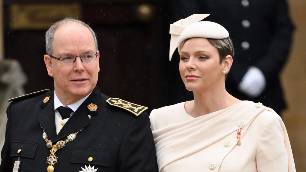 LONDON, ENGLAND - MAY 06: Albert II, Prince of Monaco and Charlene, Princess of Monaco arrive at Westminster Abbey for the Coronation of King Charles III and Queen Camilla on May 06, 2023 in London, England. The Coronation of Charles III and his wife, Camilla, as King and Queen of the United Kingdom of Great Britain and Northern Ireland, and the other Commonwealth realms takes place at Westminster Abbey today. Charles acceded to the throne on 8 September 2022, upon the death of his mother, Elizabeth II. (Photo by Karwai Tang/WireImage)
