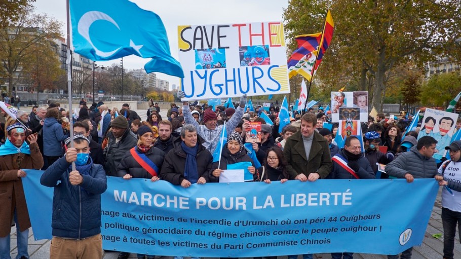 Uyghur protest in France