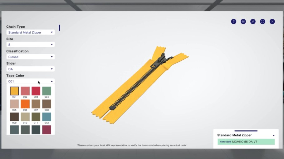 YKK Trim Creator, a 3D trim configurator that makes it easier for designers to visualize trim options.