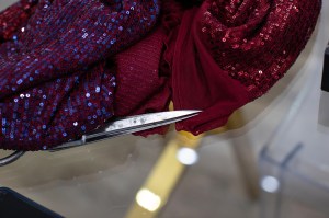 A look behind-the-scenes at Bonnie Milligan's fitting for the Tony Awards at Badgley and Mischka.