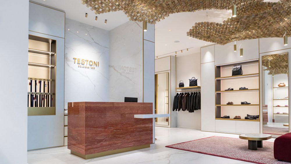 Inside Testoni boutique in Milan