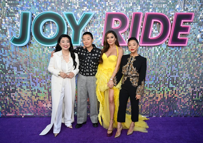 Sherry Cola, Sabrina Wu, Ashley Park and Stephanie Hsu at the premiere of "Joy Ride" on June 26 in Los Angeles.