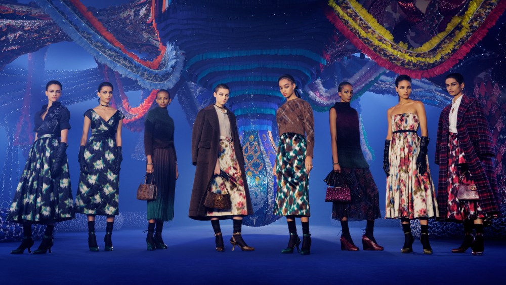 Models in looks from Dior's fall 2023 collection