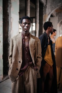 Backstage at Dries Van Noten Men's Spring 2024