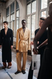 Backstage at Dries Van Noten Men's Spring 2024