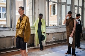 Backstage at Dries Van Noten Men's Spring 2024