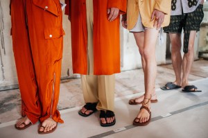 Backstage at Dries Van Noten Men's Spring 2024