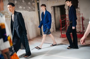 Backstage at Dries Van Noten Men's Spring 2024