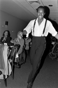 Jon Haggins performs on stage during his Summer 1980 Ready to Wear Fashion Show.