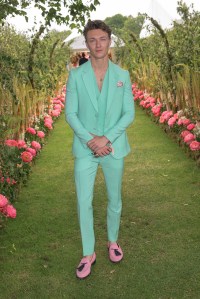 EGHAM, ENGLAND - JUNE 18: Harrison Osterfield arrives with a wheely chauffeur to the Cartier Queen's Cup Polo 2023 on June 18, 2023 in Egham, England. (Photo by Dave Benett/Getty Images for Wheely)