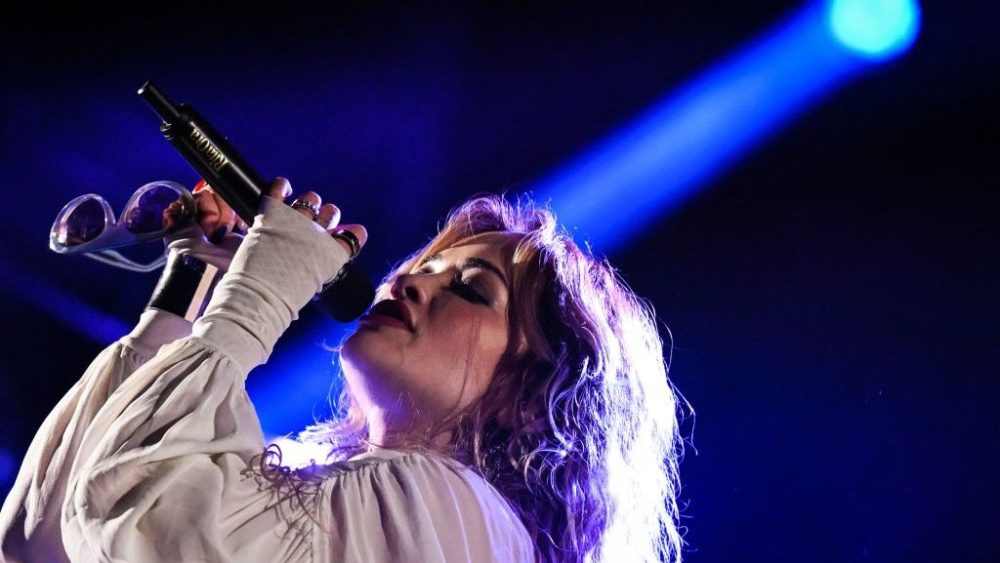 Rita Ora performs at Glastonbury in Somerset, England on June 24.