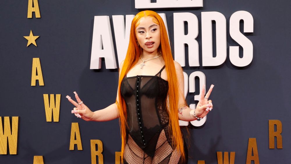 Ice Spice at the 2023 BET Awards on June 25 in Los Angeles, sheer dress trends.