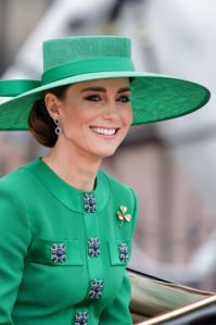 LONDON, ENGLAND - JUNE 17: Catherine, Princess of Wales is seen during Trooping the Colour on June 17, 2023 in London, England. Trooping the Colour is a traditional parade held to mark the British Sovereign's official birthday. It will be the first Trooping the Colour held for King Charles III since he ascended to the throne. (Photo by Chris Jackson/Getty Images)