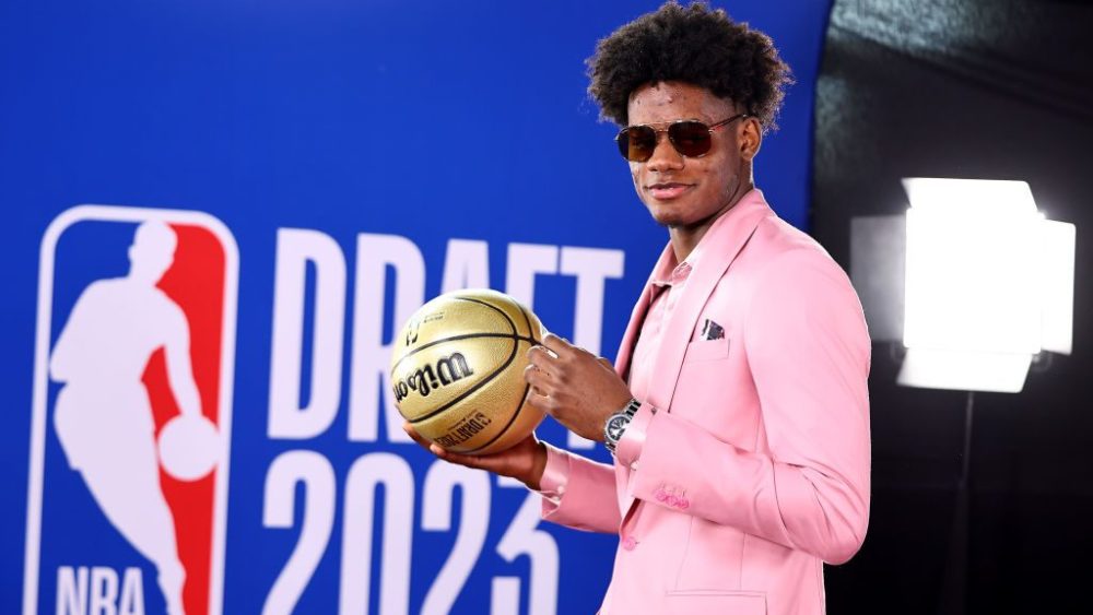 Taylor Hendricks arrives prior to the first round of the 2023 NBA Draft on June 22 in New York City.