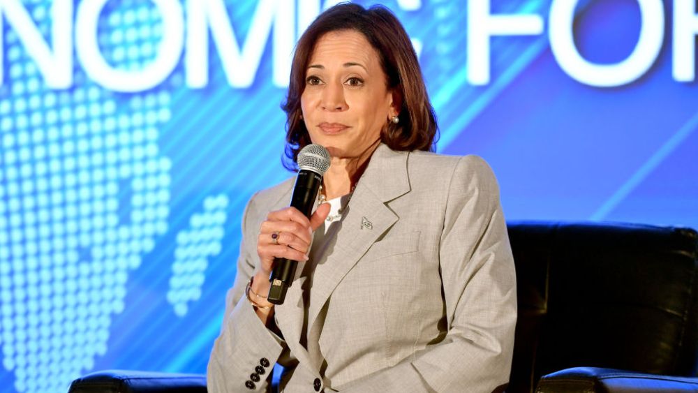 NEW ORLEANS, LOUISIANA - JUNE 29: U.S. Vice President Kamala Harris speaks during the Global Black Economic Forum's Access & Economic Opportunity summit at the 2023 ESSENCE Festival Of Culture™ on June 29, 2023 in New Orleans, Louisiana. (Photo by Paras Griffin/Getty Images for ESSENCE )