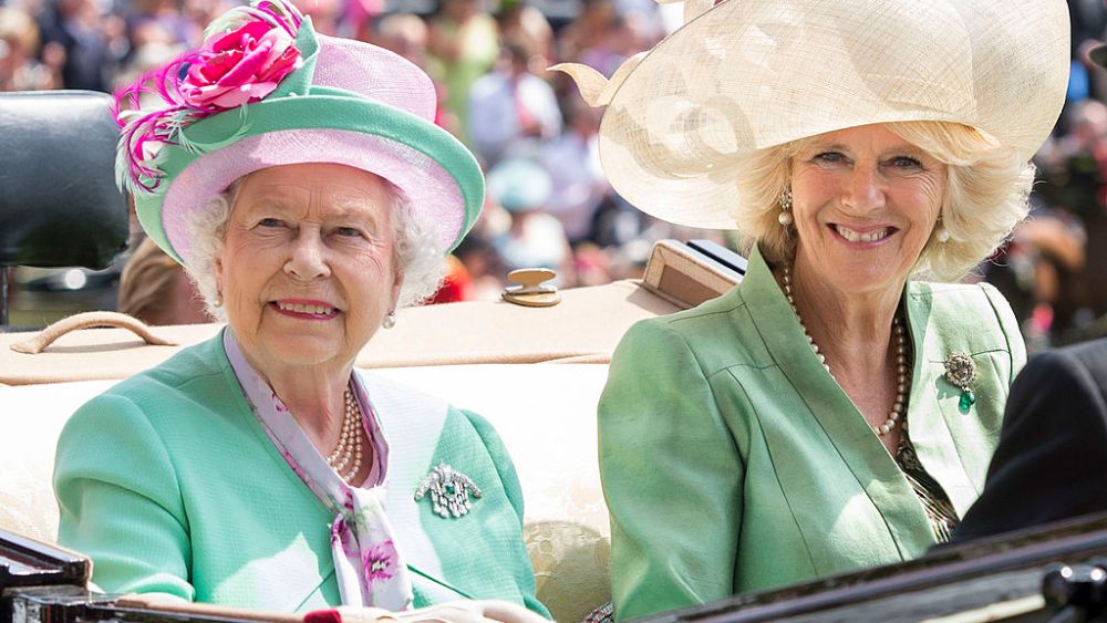 Queen Elizabeth II and Camilla Duchess of Cornwall attend Royal Ascot in 2013 in Ascot, England.