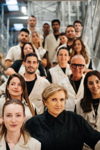 Silvia Venturini Fendi with artisans at the Fendi factory in Capannuccia, Bagno a Ripoli.