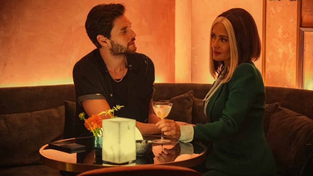 Ben Barnes and Salma Hayek in "Black Mirror."