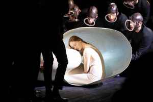 Dancers performed a work by Greek choreographer Dimitris Papaioannou to a score create by star violinist and orchestra conductor Renaud Capuçon.
