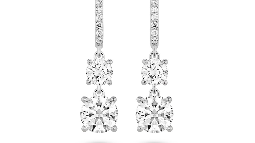 Lightbox's new lab-grown diamond drop earrings.